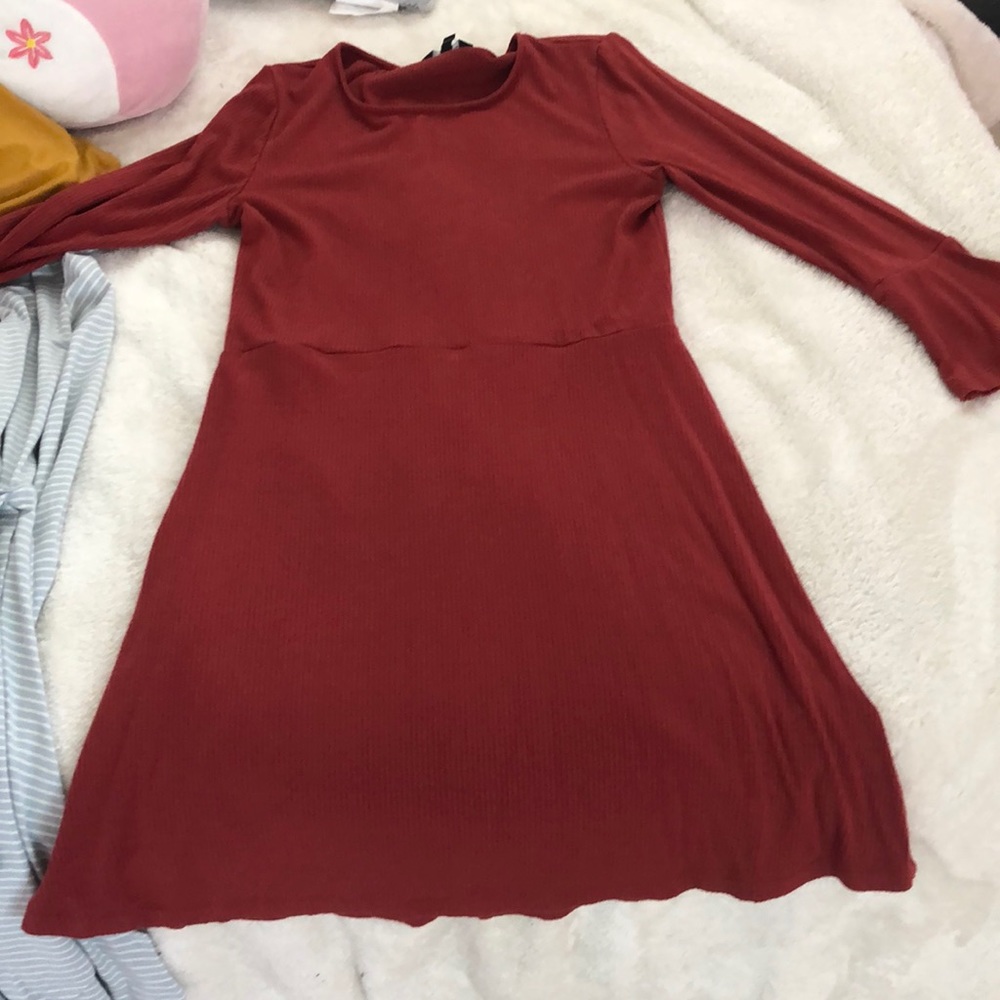 Rust long sleeve dress